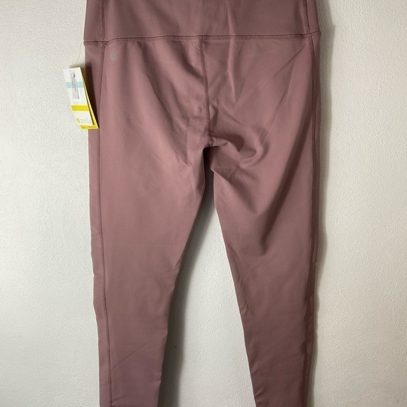 ZELLA Moto Ribbed High Waist Ankle Leggings - Purple Taupe Sz L - Picture 4 of 7